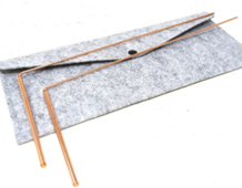 100% copper 12 inch dowsing rod set with bag
