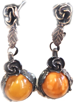 Vintage Carnelian pewter earrings