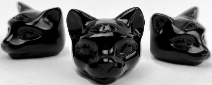 Obsidian 1 inch cat head