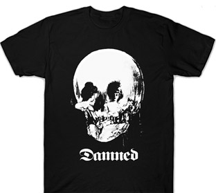The Damned skull black adult mens t-shirt