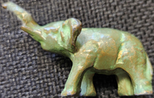 Antique brass 1 1/2 inch patina elephant