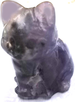 Purple Fluorite 1 1/2 inch fat cat sitting