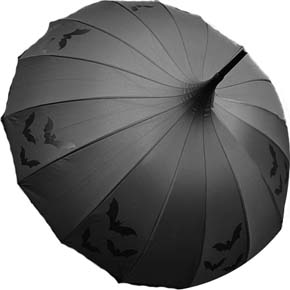 Witchwood pagoda shape flying bats umbrella/parasol