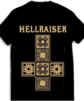 Hellraiser Cube Cross Lord of the Left brand mens' black/gold t-shirt