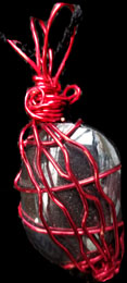Hematite red wire wrap necklace