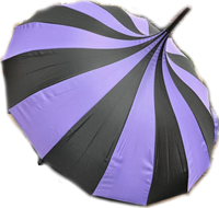 Witchwood pagoda shape lavender/black umbrella/parasol