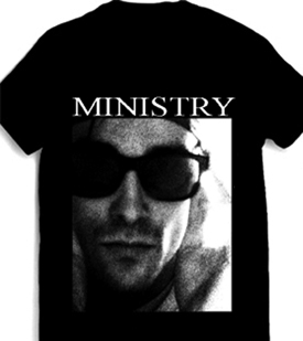 Ministry black unisex mens t-shirt