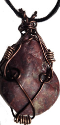 Mohogany obsidian wire wrap necklace