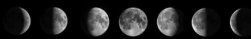 Moon Phases black sew on cloth patch