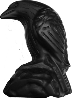 Obsidian raven figurine 4 inch