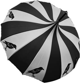 Witchwood pagoda shape ravens black umbrella/parasol