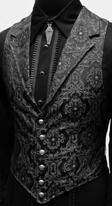 Shrine Victorian Aristocrat black Edwardian brocade vest