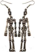 Silver metal skeleton earrings