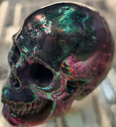 Rainbow treated chert detailed gemstone skull 2 inch