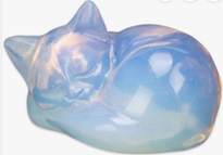 Opalite sleeping cat 1 1/4 inch