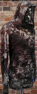 Shrine of Hollywood grey zombie stretch decayed distressed long sleeve men's tee.