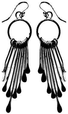 Silver spoon earrings