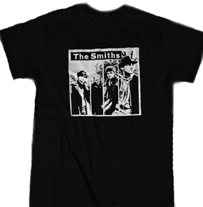 The Smiths group white on black adult mens t-shirt