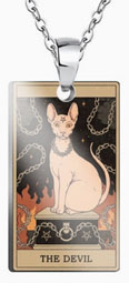 The Devil cat tarot pendant necklace