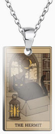 The Hermit cat tarot pendant necklace