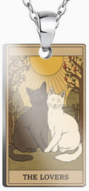 The Lovers cat tarot pendant necklace