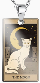 The Moon cat tarot pendant necklace