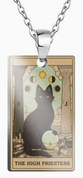 The High Priestess cat tarot pendant necklace