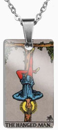 The Hanged Man Rider Waite tarot pendant necklace