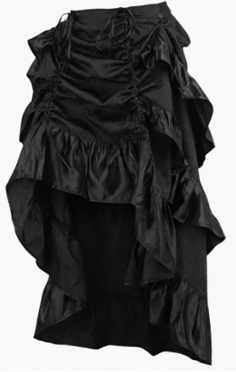 Daisy black brocade adjustable high low long bustle skirt