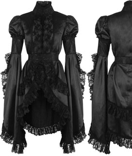 Daisy black satin lace ruffled jacket
