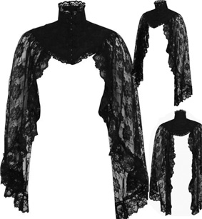 Daisy black lace shrug bolero jacket.