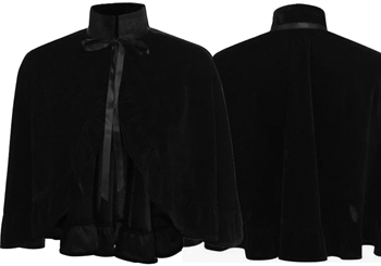 Daisy black velvet ruffle cape