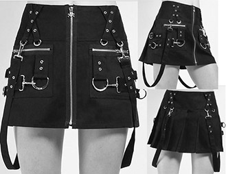 Tripp NYC black d-ring mini skirt