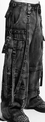 Tripp men's/unisex black cotton Super Zip wide leg shorts