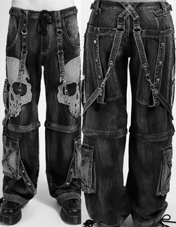 Tripp NYC black skull Scare denim black wash mens/unisex pant