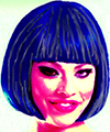 New Look by Giant medium blue with silver streaks bob cosplay wig