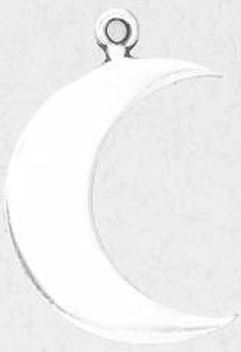 Crescent moon pewter necklace