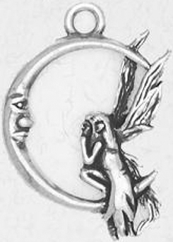 Moon fairy pewter necklace