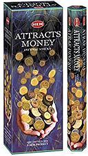  Hem Attracts Money 20 gram hex pack incense