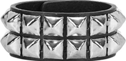 Funk Plus two row pyramid leather snap bracelet