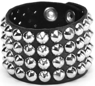 Funk Plus leather 4 row mini cone stud bracelet