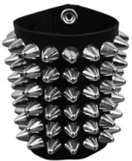 Funk Plus 6 row large uk77 cone stud leather bracelet 