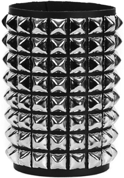 Funk Plus 8 row 1/2 inch pyramid stud snap leather bracelet 