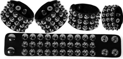 Funk Plus 3 row 1/2 inch conical stud leather bracelet