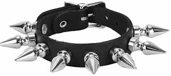 Funk Plus 1 inch spike 1/2 inch wide stud buckle leather bracelet