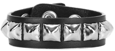 Funk Plus 1 row studded 3 snap leather bracelet