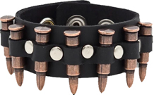Funk Plus small copper bullet 1 inch leather bracelet
