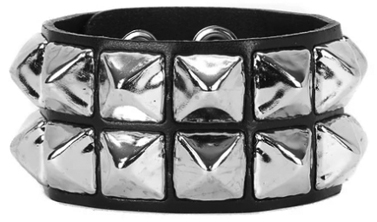 Funk Plus two row pyramid leather bracelet