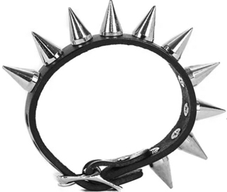 Funk Plus 1 row small cone spike buckle 1/2 inch leather bracelet 