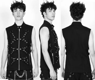 Tripp NYC black X Strap Power Stud vest